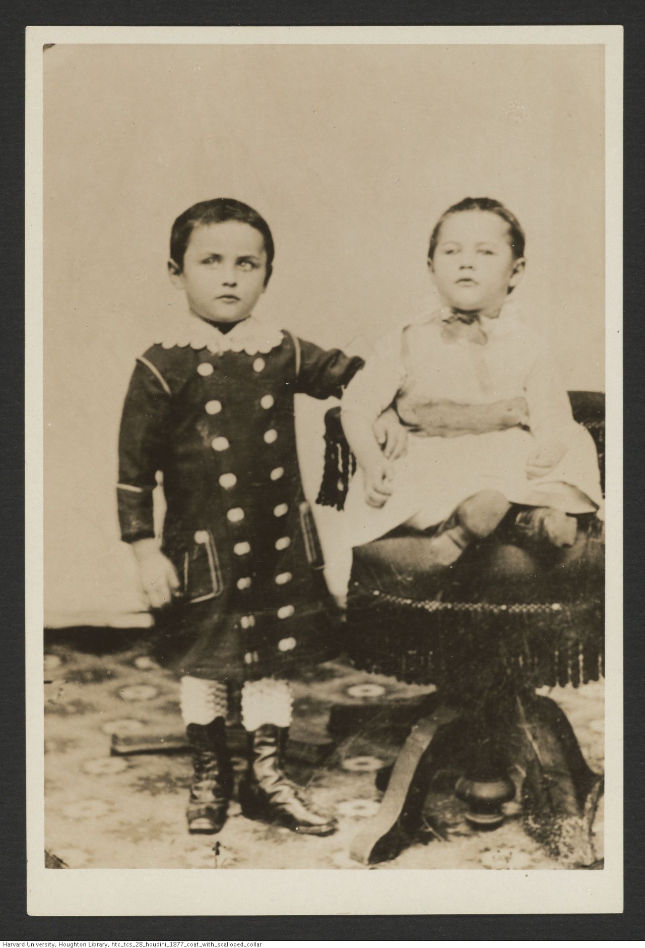 The 3-years-old Erik in 1877 with his sister