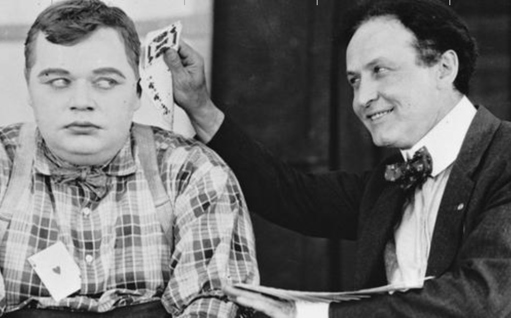 Houdini doing card trick