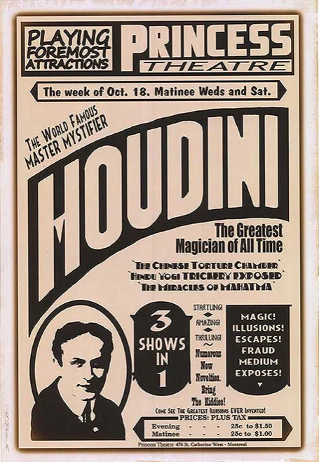 Houdini chinese torture chamber poster